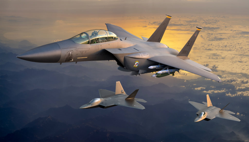 F-15E Eagle Strike Fighter s podporou páté generace F-22