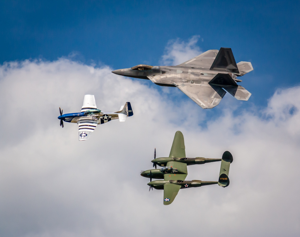 F22 Raptor, P51 Mustang a P38 Lightning na Floridě, 2014