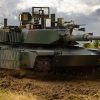M1A2 SEP Abrams TUSK II tank at the training ground