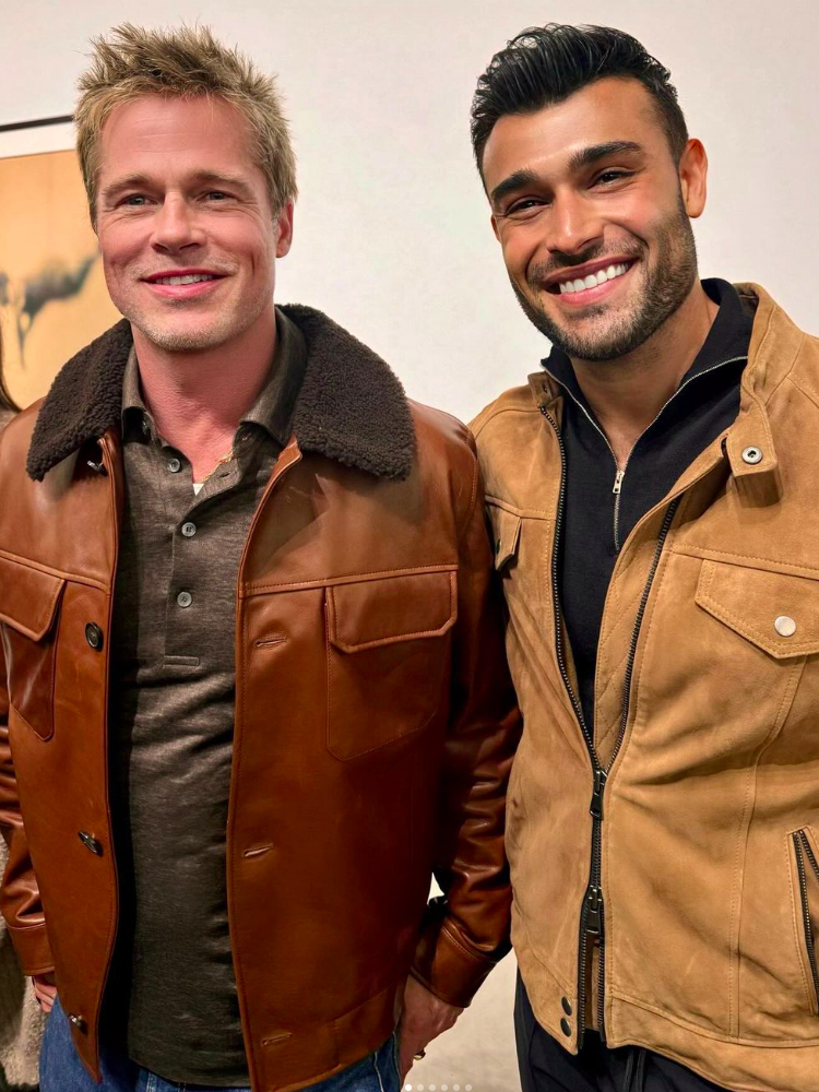 Brad Pitt a Sam Asghari - Zdroj: Instagram